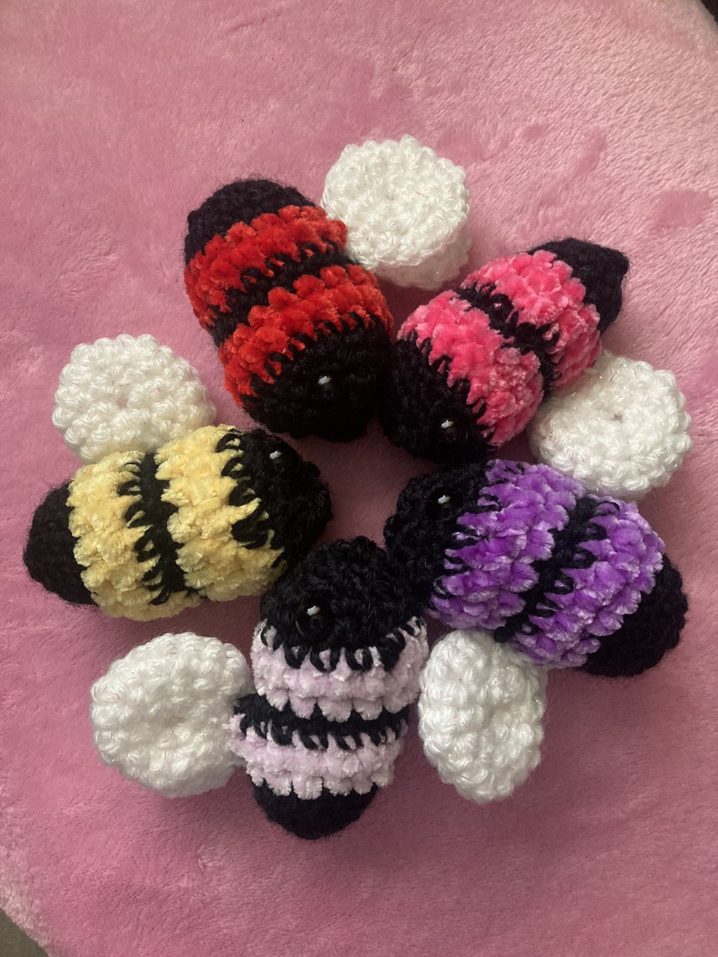 Family Bees In A Hive Crochet Plushy