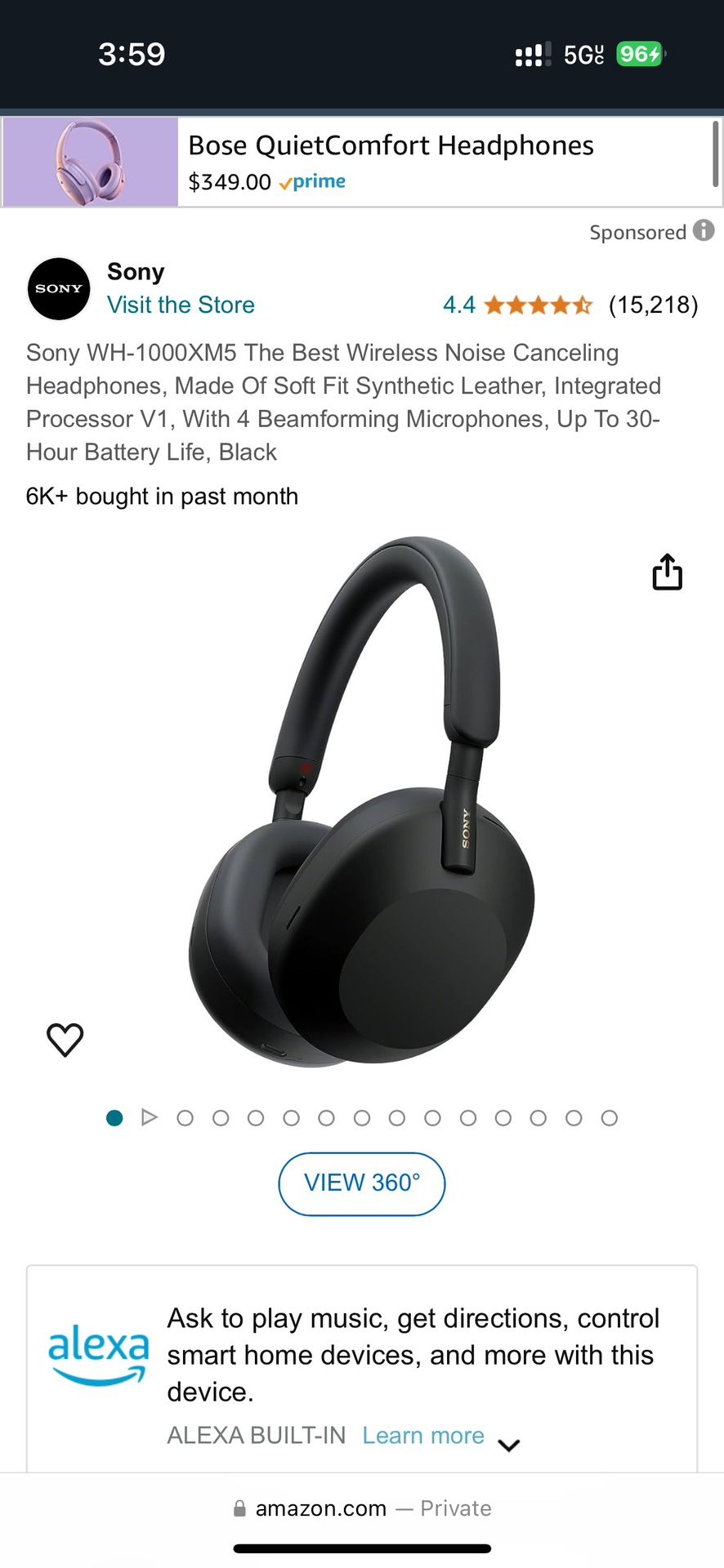 Sony WH-1000XM5 headphones