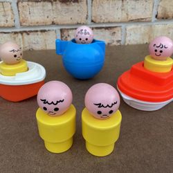 Vintage Fisher Price Bath Tub Toys - 8 pieces