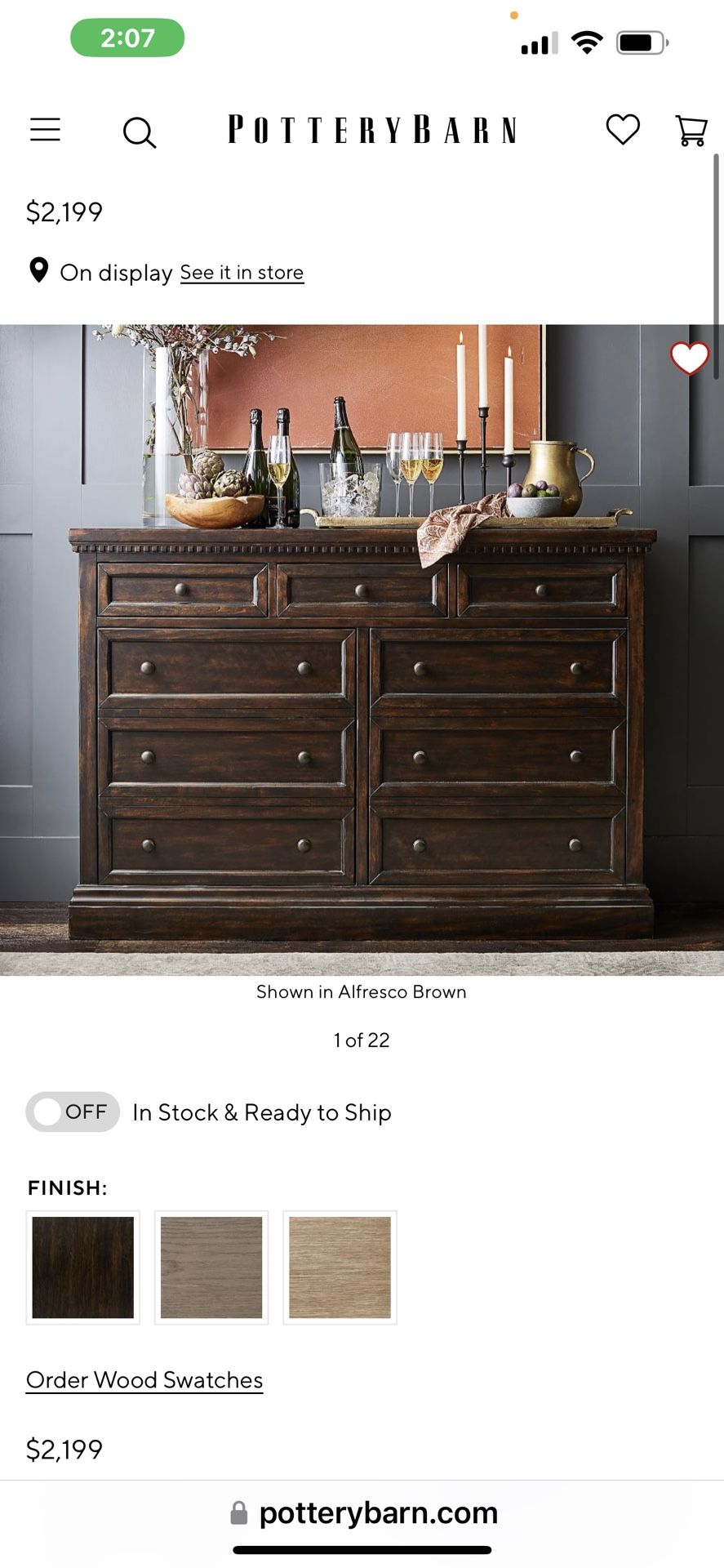 Pottery barn Banks Buffet