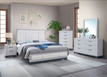4 PC BEDROOM SET NEW IN BOX (MATTRESS AND CHEST SOLD SEPARATELY)