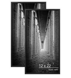 2 Pack DOAI ART 12x22 Black Picture Frames