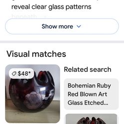 Bohemian Ruby Red Blown Art Glass