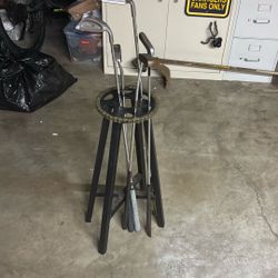 Homemade Display Rack Golf Clubs Umbrella Etc.