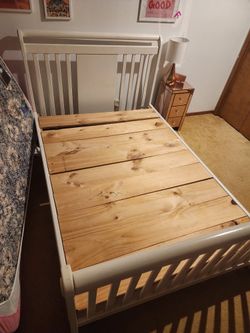 Custom Full Bed Frame – Solid Wood – White
