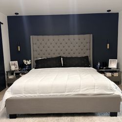 King size Tufted Sleigh bed  Frame ONLY