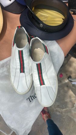 Authentic Gucci Leather Web Slip-Ons Size 11.5