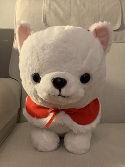 NWT Amuse Premium Stuffed Dog White Japan