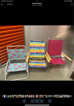 Title: Set of 3 Colorful Folding Beach Chairs – 2 Copa Chairs