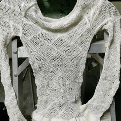 White Fishnet Top 