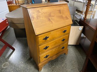 Light Brown Secretary Desk w/ 3-Drawers
