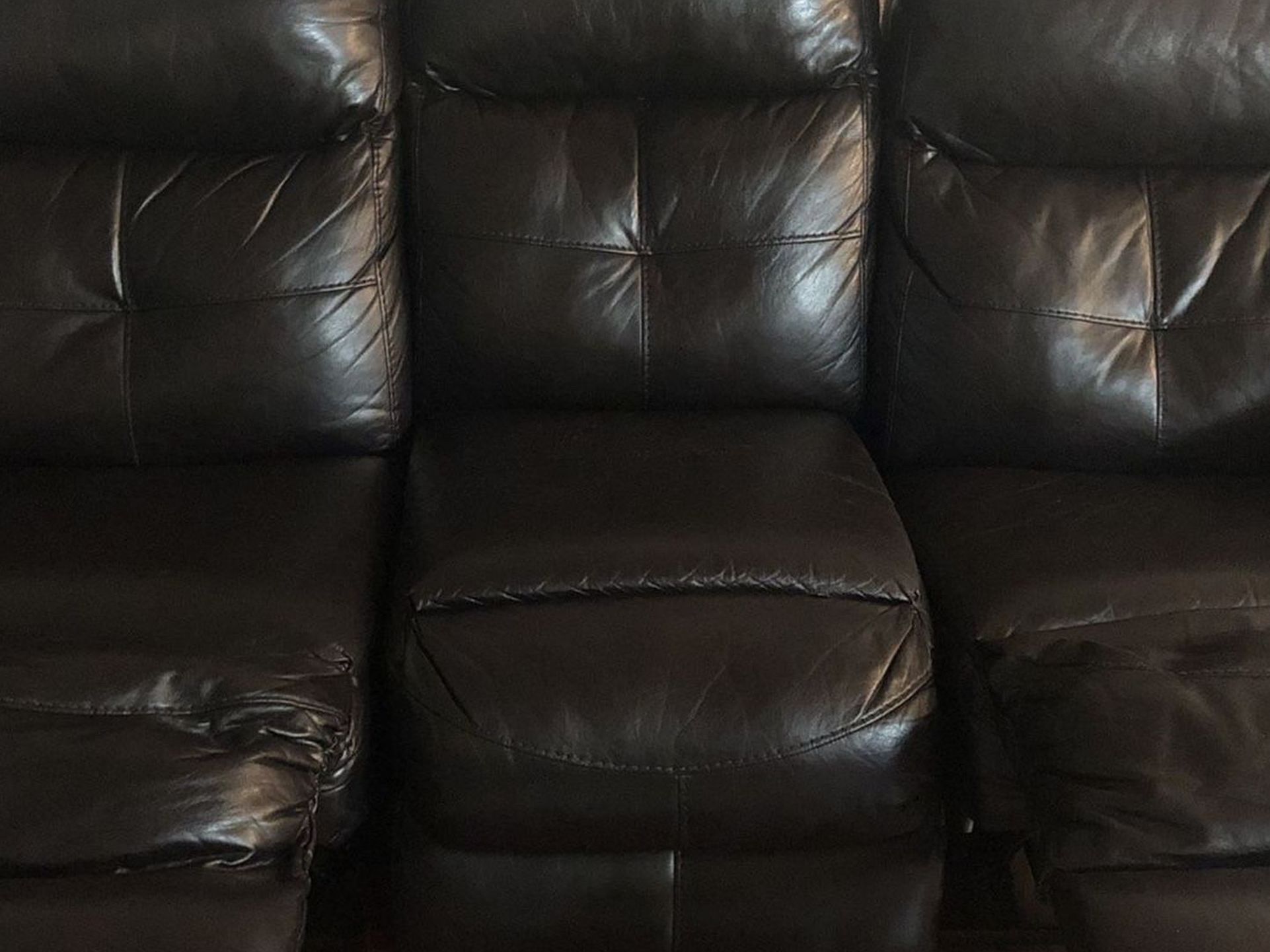 Black Leather Reclining Sofa