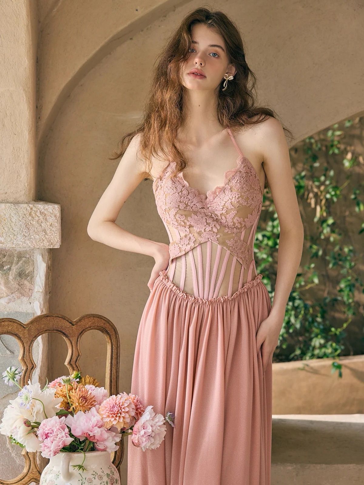 Lacemade Blush Garden Fairy Lace Dress (L)