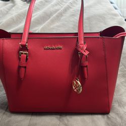 Red Michal Kors Tote