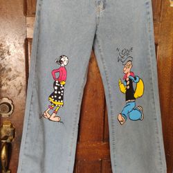 Popeye And Olive Oyl Jeans Women X - Small (2)