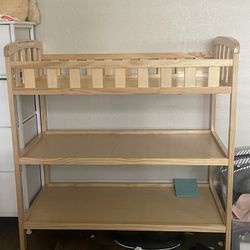 Natural Wood Diaper Changing Table