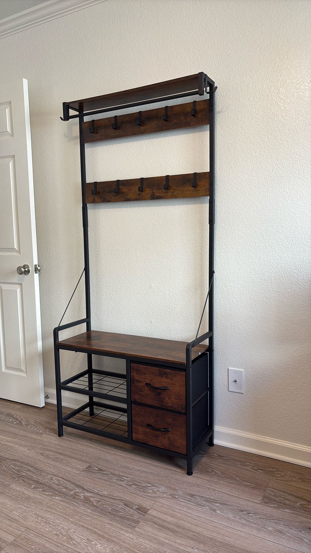 Entryway Bench With Coat Rack For Sale