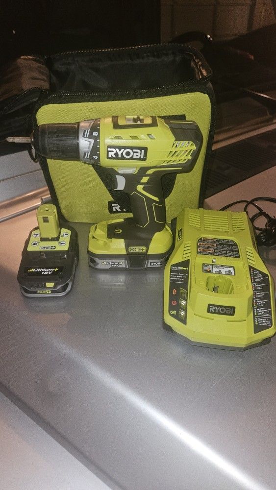 Ryobi Lithium+ Drill, 12v Battery, Charger, & Case (BASICALLY NEW!)