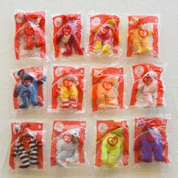 TY Beanie Baby 2004 McDonalds Happy Meal Toys (Lot of 12) - New/Sealed   Happy Meal 25th Bear Burger The Bear  Birdie The Bear Golden Arches The Bear 
