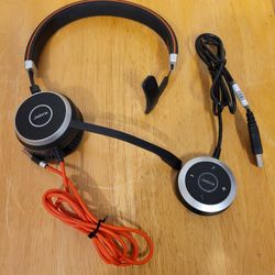Jabra EVOLVE 40 MS Mono Wired Stereo USB Headset HSC017 + Link Adapter ENC010 / NEW 