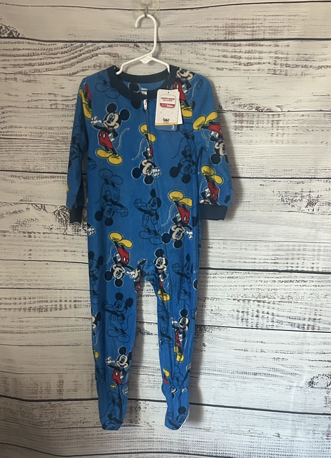 NWT Disney Mickey Mouse Blue Kids Pajama Footies size 3t