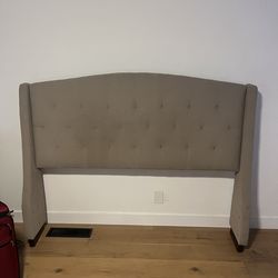 Queen beige/gray headboard