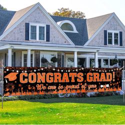 Orange And Black Grad Decorations 
