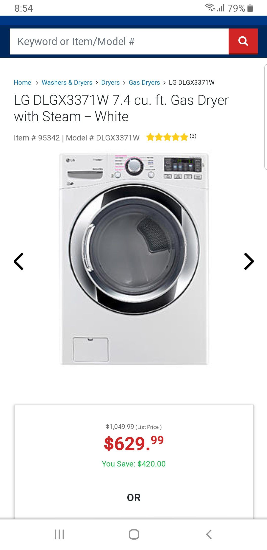 LG washing dryer only 4 years old working in cool conditions