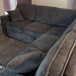 New Sleeper Sectional Couch with Sofa Storage & USB! Free Delivery 🚚! Free Assembly!