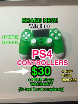 🎮 Brand New PS4 Wireless Controller (White/Green hybrid) w/ Cable 🎮