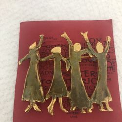 Unique 4 Women Dancing Brooch