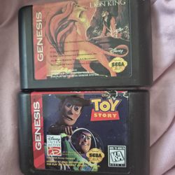 Sega Genesis Lion King & Toy Story Games