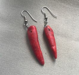 Red Chili pepper stone earrings