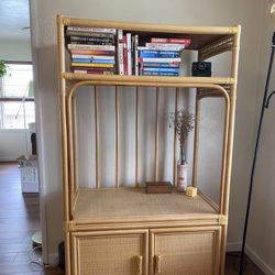 Boho Rattan Bamboo Shelf/Cabinet 