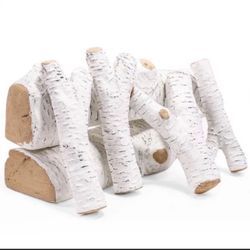 11.75 in. W Vented Decorative Ceramic Wood Gas Fireplace Logs Set for Indoor/Outdoor Fireplaces and Fire Pits (Set of 6)