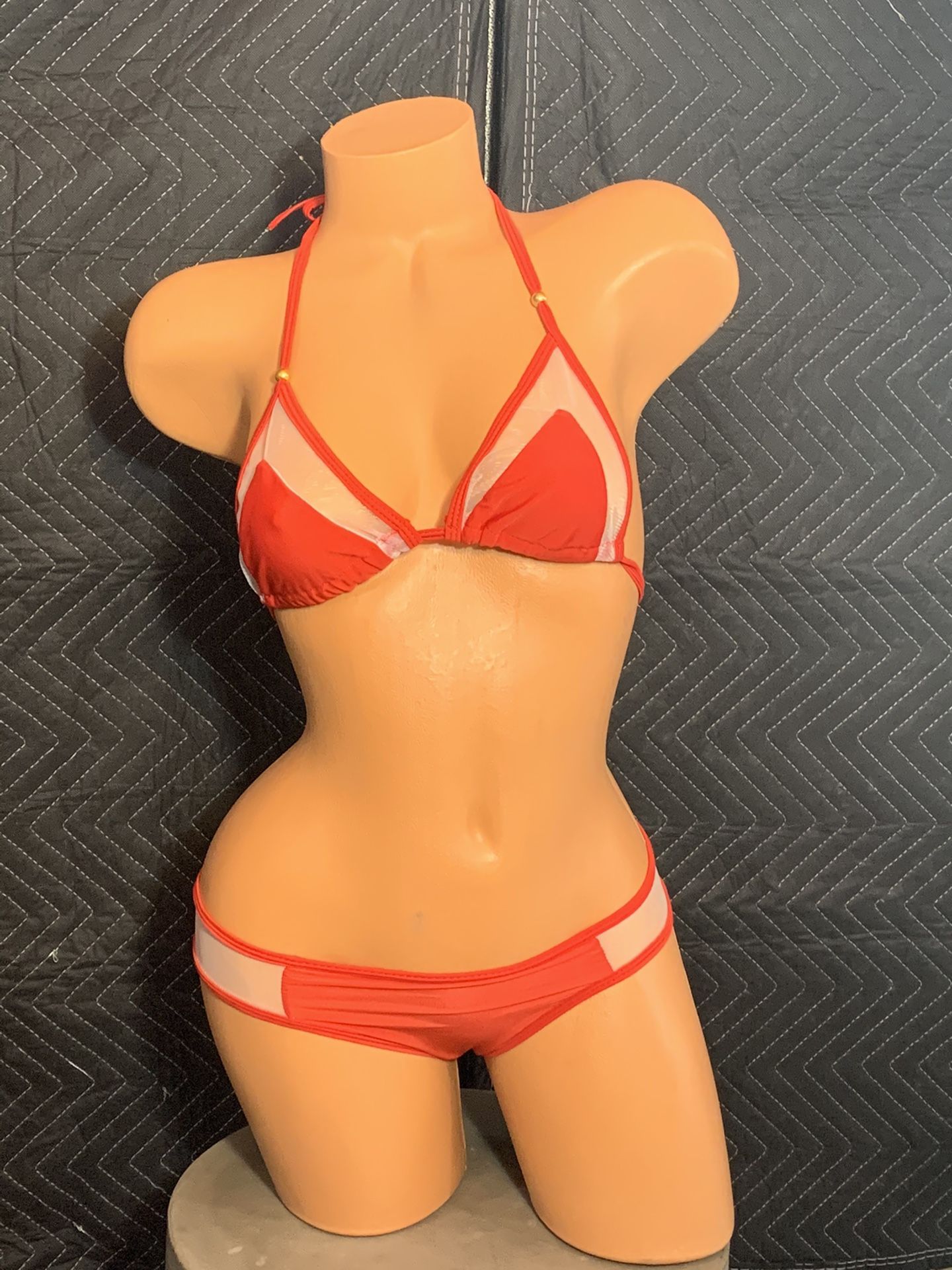 New Sexy Red Mesh Bikini Set