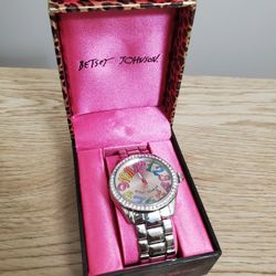 NEW Silver w/ Colorful Number  Betsey Johnson Watch 