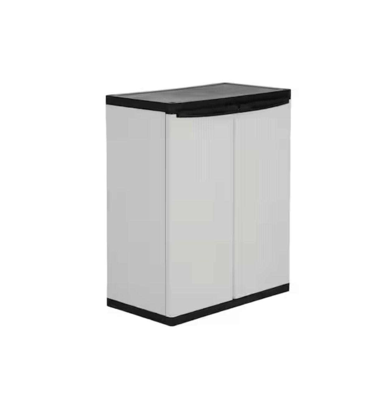 HDX Premium One 35 in. W x 36 in. H x 18.5 in. D 3-Shelf Resin Freestanding Cabinet in Grey