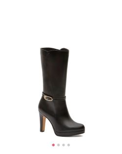 Andrea Women Black Leather Boots