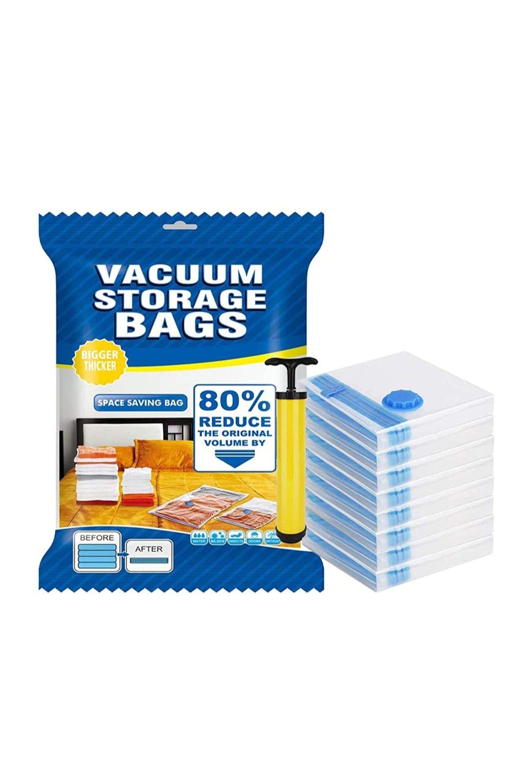 Vacuum Storage Bags Small 8 Pack for Clothes,Scarfs,