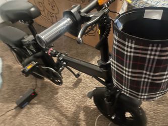 Folding Electric Bike with Front Basket