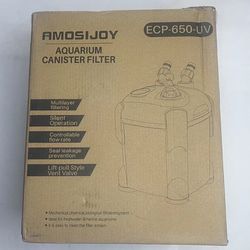 NEW AMOSIJOY Aquarium Canister Filter Model EPC-650-UV Pump up to 30 Gallons