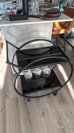 Bar Cart (Wine Glasses included)