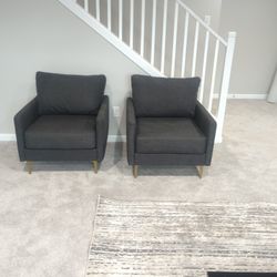 2 Like New Gray Accent Chairs