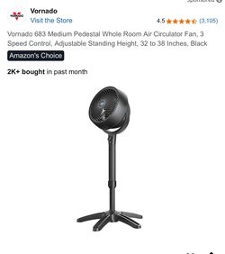 Vornado 683 Medium Pedestal Air Circulator Fan