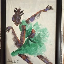 Pair of Original Signed Black Art Paintings – Dancer & African Drummers – Framed
