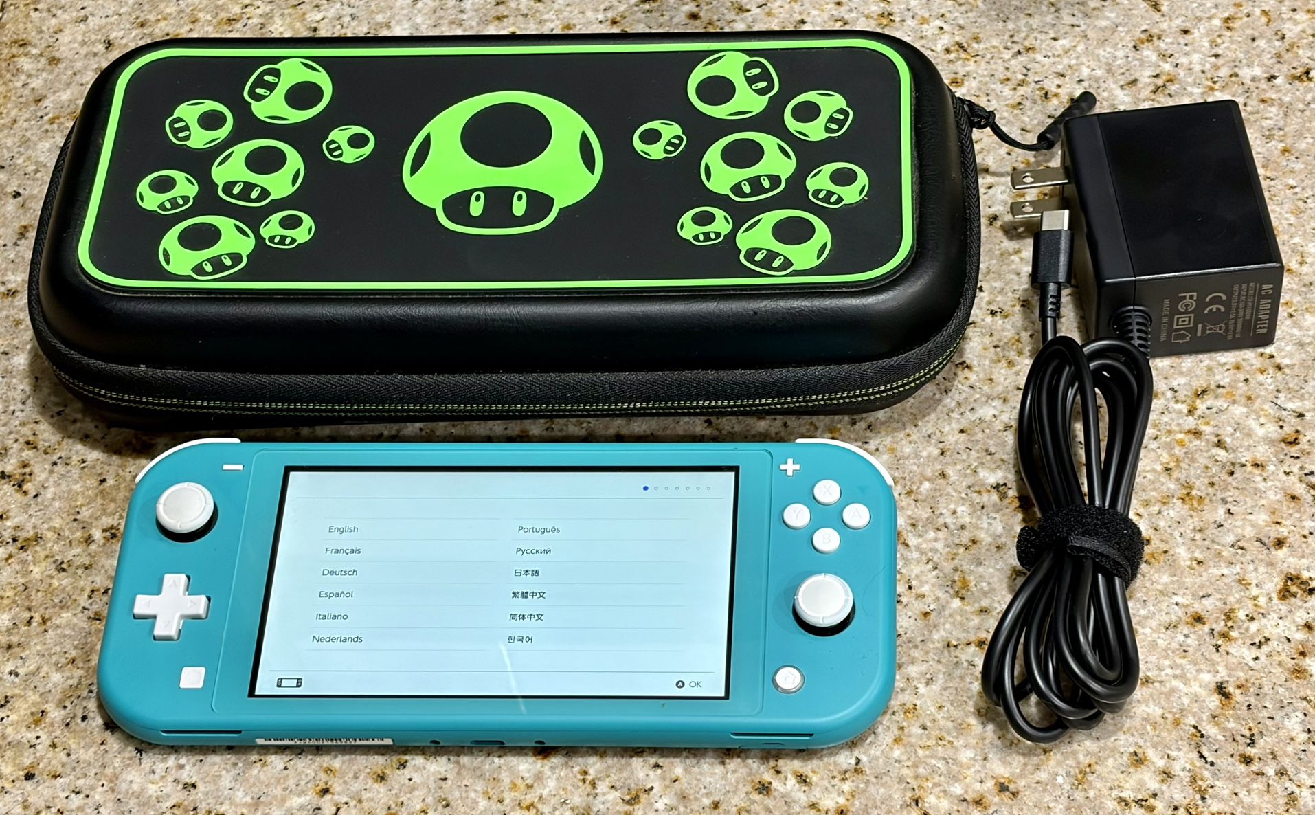 Turquoise Nintendo Switch Lite 32GB Console w/ Charger & Case
