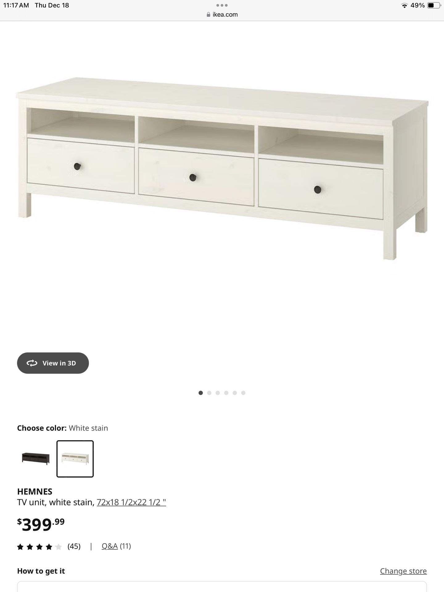 Hemnes Tv Unit.