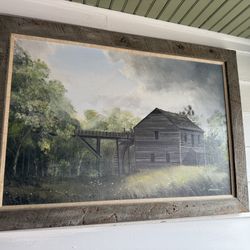 Beautiful Vintage Framed Painting Custom Print 