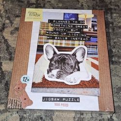 Funny 1000pc Jigsaw Puzzle, French Bulldog, by from: frank, Making Humans Smile